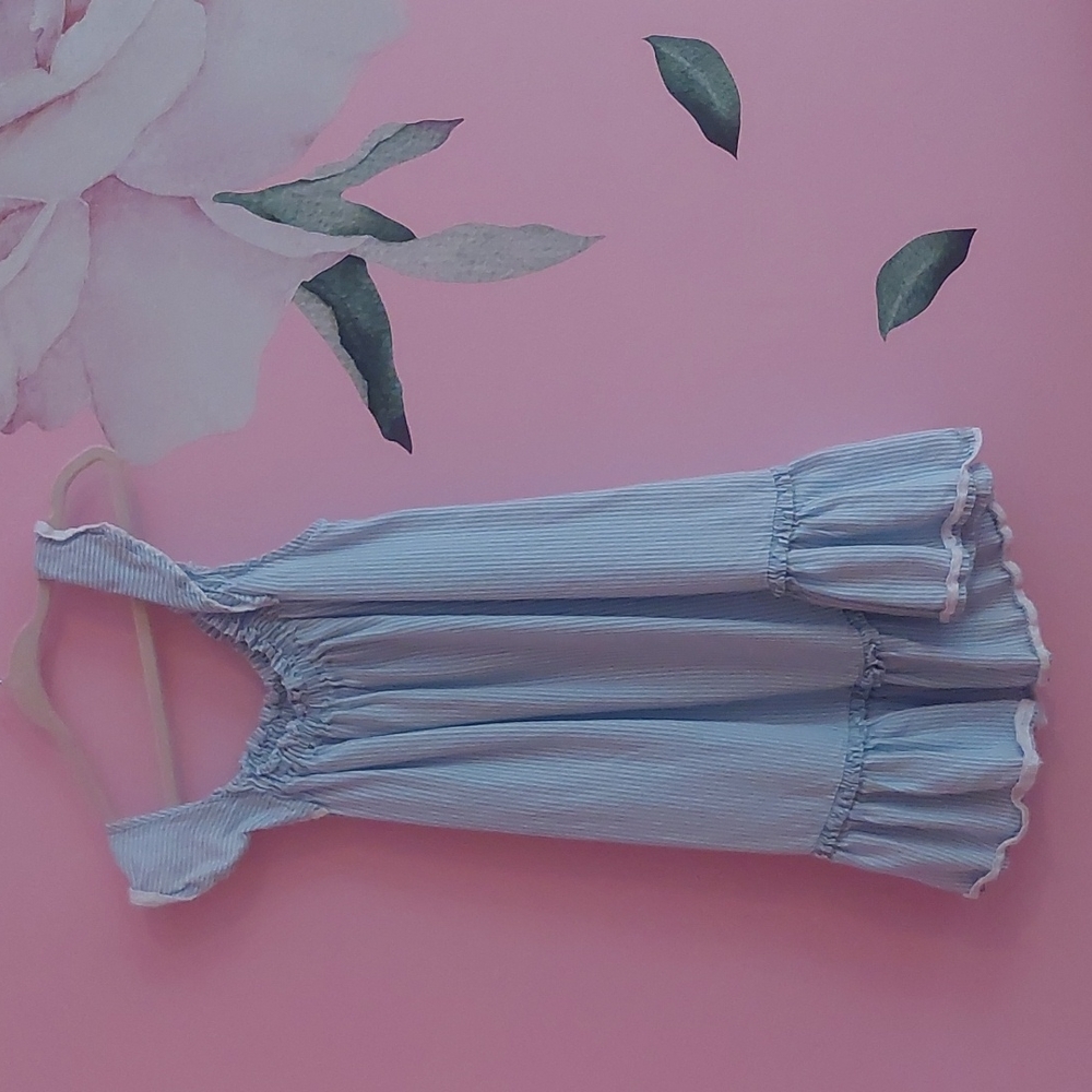 Tahari blue and white striped dress size 4T